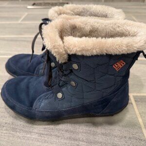 Columbia Women’s Powder Summit Shorty Blue Winter Boot Blue Size 8 Water Resist